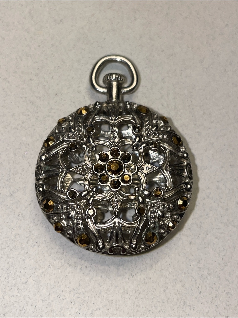 American Eagle Outfitters Silver Toned faux rhinestone Pendant 1.5"